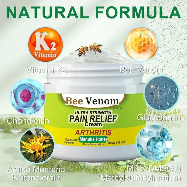 Bee Venom Pain Relief Cream For Strong Ayurvedic Joint Pain Relief Oil, Knee Pain, Neck Pain, Back Pain, Shoulder Pain (Pack of 2)